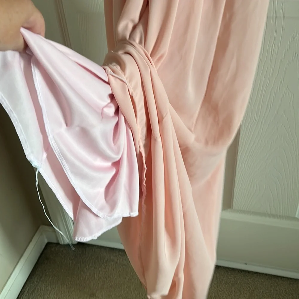 PinkBlush Pink Maxi Dress Semi Sheer Lined Dress Size Small - Picture 7 of 9